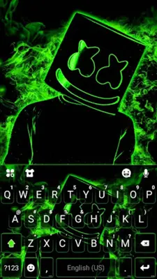 Neon Green DJ Keyboard Theme android App screenshot 0