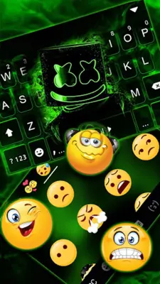 Neon Green DJ Keyboard Theme android App screenshot 2