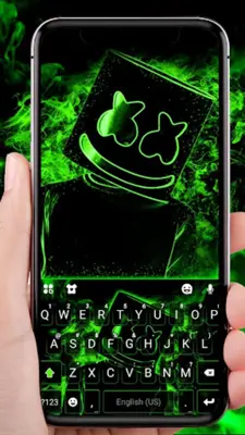 Neon Green DJ Keyboard Theme android App screenshot 4